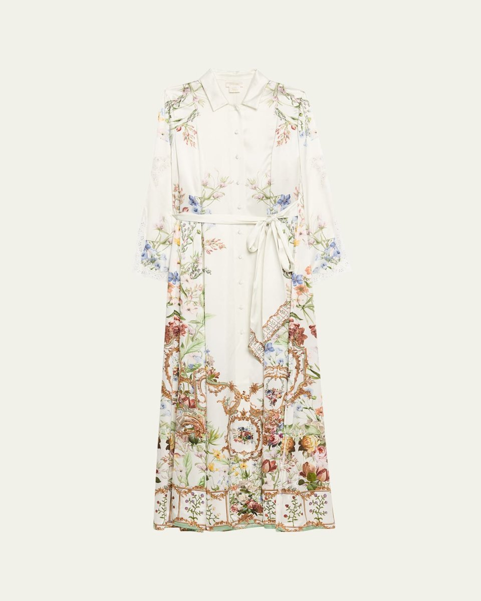 Dressing Room Drama Printed Trench Shirtdress